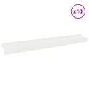 VidaXL Krawężnik do trawnika 10 szt. 100 x 10 x 8 cm Stal Biały