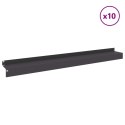 VidaXL Krawężnik do trawnika 10 szt. 100 x 10 x 8 cm Stal Czarny