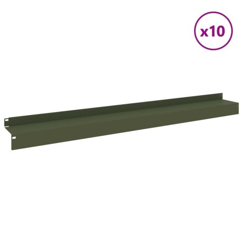 VidaXL Krawężnik do trawnika 10 szt. 100 x 10 x 8 cm Stal