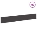 VidaXL Krawężnik do trawnika 10 szt. 100 x 15 cm Stal Czarny