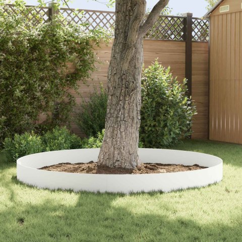 VidaXL Krawężnik do trawnika 10 szt. 100 x 18 cm Stal Biały