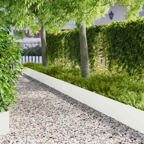 VidaXL Krawężnik do trawnika 10 szt. 100 x 22 cm Stal Biały