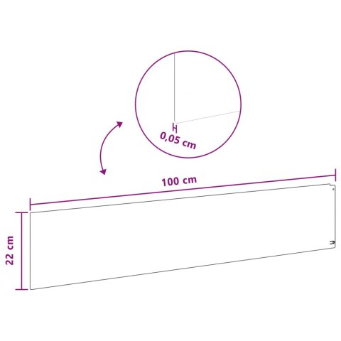 VidaXL Krawężnik do trawnika 10 szt. 100 x 22 cm Stal Biały