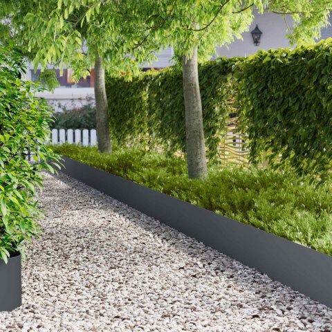 VidaXL Krawężnik do trawnika 10 szt. 100 x 22 cm Stal antracytowy