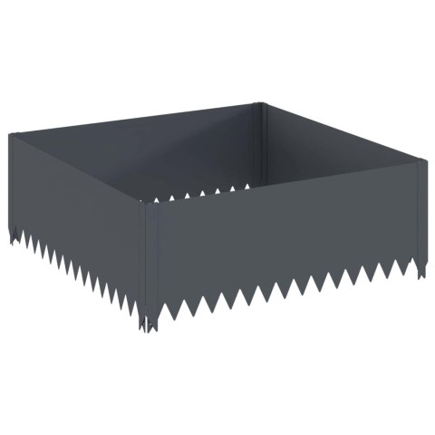 VidaXL Krawężnik do trawnika 100 x 100 x 35 cm Stal antracytowy