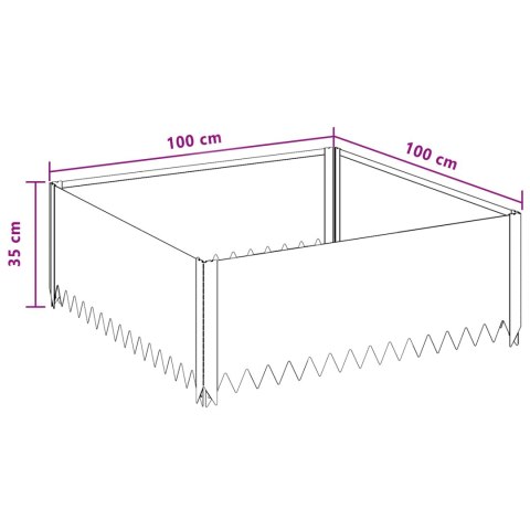 VidaXL Krawężnik do trawnika 100 x 100 x 35 cm Stal antracytowy