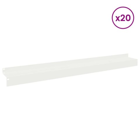 VidaXL Krawężnik do trawnika 20 szt. 100 x 10 x 8 cm Stal Biały