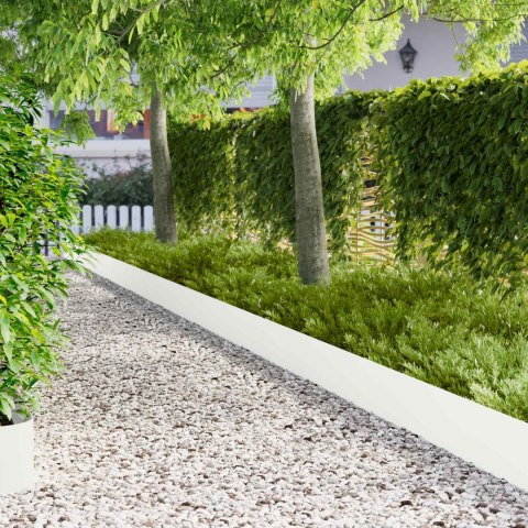 VidaXL Krawężnik do trawnika 20 szt. 100 x 18 cm Stal Biały