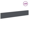 VidaXL Krawężnik do trawnika 20 szt. 100 x 18 cm Stal antracytowy