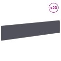 VidaXL Krawężnik do trawnika 20 szt. 100 x 22 cm Stal antracytowy