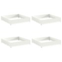 VidaXL Krawężnik do trawnika 4 szt. 100 x 100 x 20 cm Stal Biały