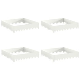 VidaXL Krawężnik do trawnika 4 szt. 100 x 100 x 20 cm Stal Biały