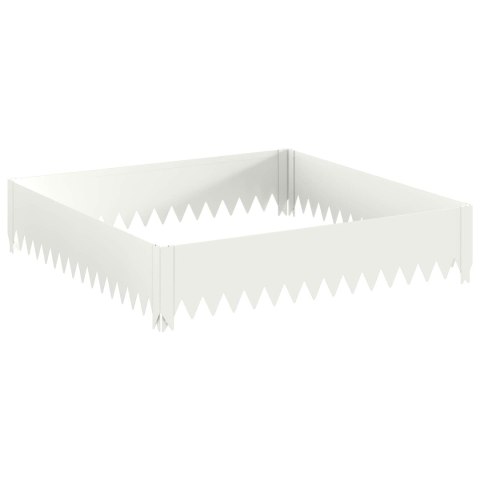 VidaXL Krawężnik do trawnika 4 szt. 100 x 100 x 20 cm Stal Biały