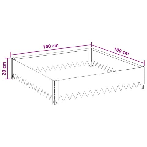 VidaXL Krawężnik do trawnika 4 szt. 100 x 100 x 20 cm Stal Biały