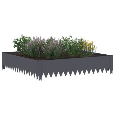 VidaXL Krawężnik do trawnika 4 szt. 100 x 100 x 20 cm Stal antracytowy