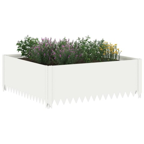 VidaXL Krawężnik do trawnika 4 szt. 100 x 100 x 35 cm Stal Biały