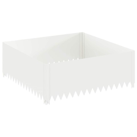VidaXL Krawężnik do trawnika 4 szt. 100 x 100 x 35 cm Stal Biały