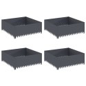 VidaXL Krawężnik do trawnika 4 szt. 100 x 100 x 35 cm Stal antracytowy