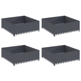 VidaXL Krawężnik do trawnika 4 szt. 100 x 100 x 35 cm Stal antracytowy