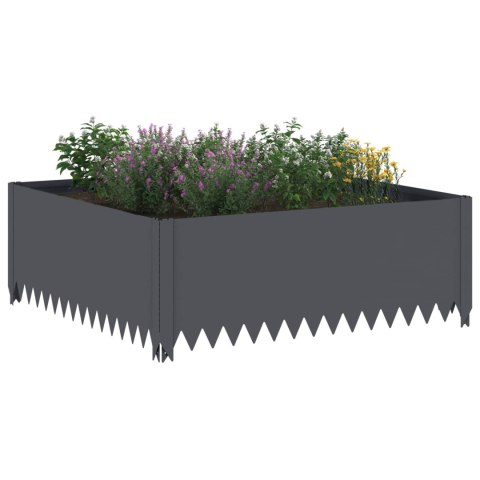 VidaXL Krawężnik do trawnika 4 szt. 100 x 100 x 35 cm Stal antracytowy