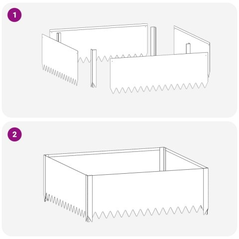 VidaXL Krawężnik do trawnika 4 szt. 100 x 100 x 35 cm Stal antracytowy