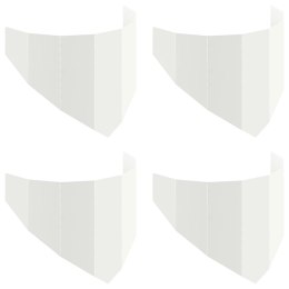 VidaXL Krawężnik do trawnika 4 szt. 100 x 45 cm Stal Biały