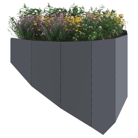 VidaXL Krawężnik do trawnika 4 szt. 100 x 45 cm Stal antracytowy