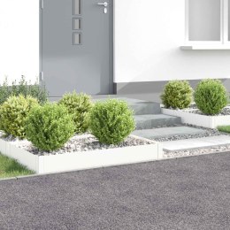 VidaXL Krawężnik do trawnika 4 szt. 100 x 60 x 20 cm Stal Biały