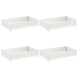 VidaXL Krawężnik do trawnika 4 szt. 100 x 60 x 20 cm Stal Biały