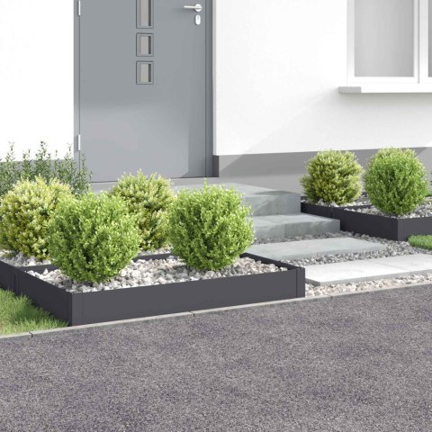 VidaXL Krawężnik do trawnika 4 szt. 100 x 60 x 20 cm Stal antracytowy