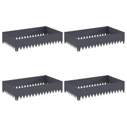 VidaXL Krawężnik do trawnika 4 szt. 100 x 60 x 20 cm Stal antracytowy
