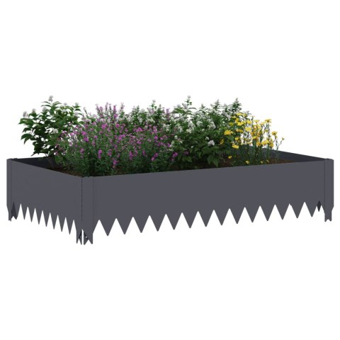 VidaXL Krawężnik do trawnika 4 szt. 100 x 60 x 20 cm Stal antracytowy