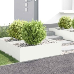 VidaXL Krawężnik do trawnika 4 szt. 100 x 60 x 35 cm Stal Biały