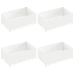 VidaXL Krawężnik do trawnika 4 szt. 100 x 60 x 35 cm Stal Biały