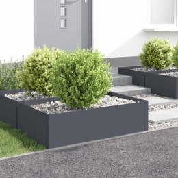 VidaXL Krawężnik do trawnika 4 szt. 100 x 60 x 35 cm Stal antracytowy
