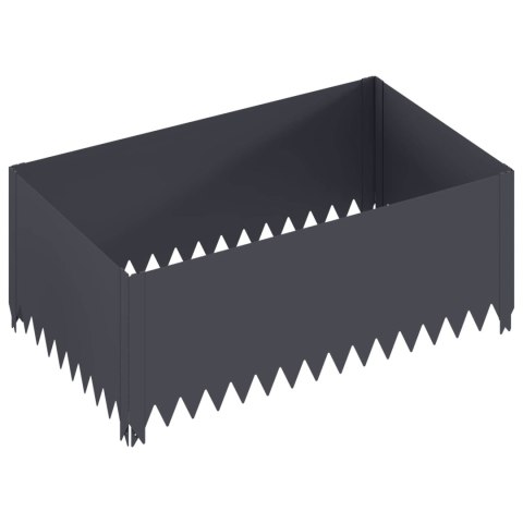 VidaXL Krawężnik do trawnika 4 szt. 100 x 60 x 35 cm Stal antracytowy