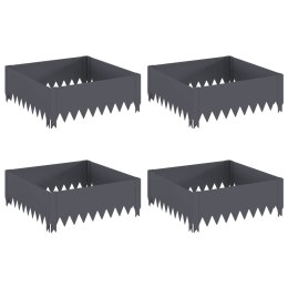 VidaXL Krawężnik do trawnika 4 szt. 60 x 60 x 20 cm Stal antracytowy