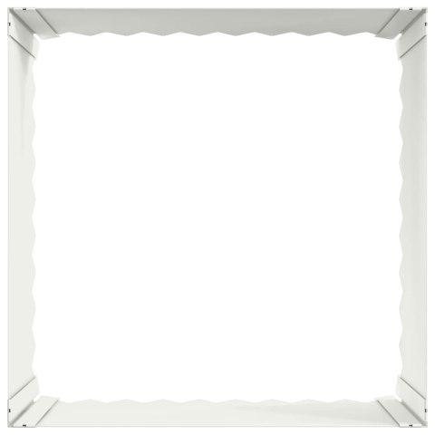 VidaXL Krawężnik do trawnika 4 szt. 60 x 60 x 35 cm Stal Biały