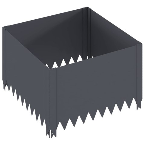 VidaXL Krawężnik do trawnika 60 x 60 x 35 cm Stal antracytowy