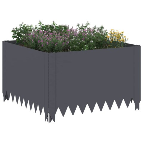 VidaXL Krawężnik do trawnika 60 x 60 x 35 cm Stal antracytowy