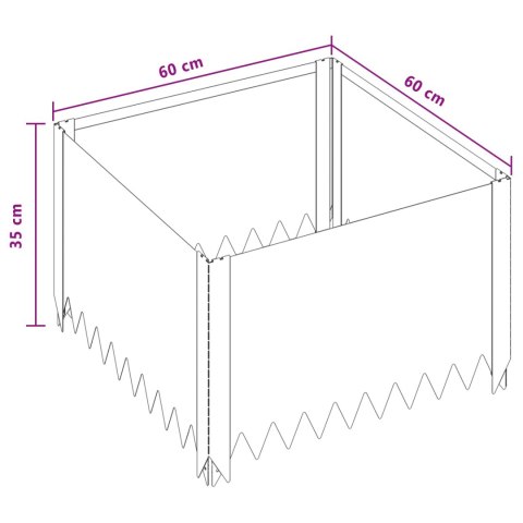 VidaXL Krawężnik do trawnika 60 x 60 x 35 cm Stal antracytowy