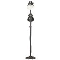 VidaXL Lampa podłogowa z 2 kloszami, czarna, E27, żeliwo