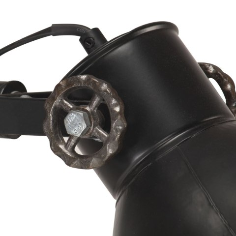VidaXL Lampa podłogowa z 2 kloszami, czarna, E27, żeliwo