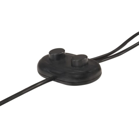 VidaXL Lampa podłogowa z 2 kloszami, czarna, E27, żeliwo