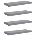 VidaXL Półki ścienne, 4 szt., szare, 60x23,5x3,8 cm, MDF