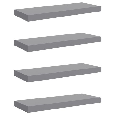 VidaXL Półki ścienne, 4 szt., szare, 60x23,5x3,8 cm, MDF