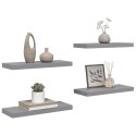 VidaXL Półki ścienne, 4 szt., szare, 60x23,5x3,8 cm, MDF
