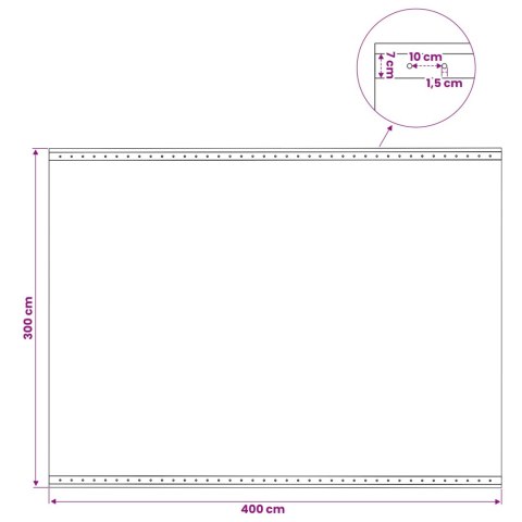 PLANDEKA OCHRONNA WODOODPORNA UV Z OCZKAMI 2 SZT. ZIELONA 3X4M 260GSM PE