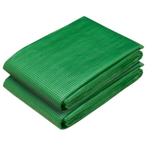 PLANDEKA OCHRONNA WODOODPORNA UV Z OCZKAMI 2 SZT. ZIELONA 4X10M 260GSM PE