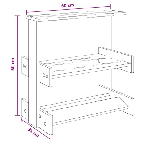 VidaXL Stojak na kij bilardowy Drewno inżynieryjne 60 x 35 x 60 cm